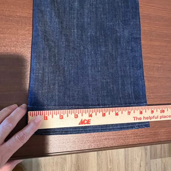 7 For All Mankind Dojo Crop Denim Jeans Capri Wide Leg Dark Wash Size 26* Retro - Picture 11 of 12